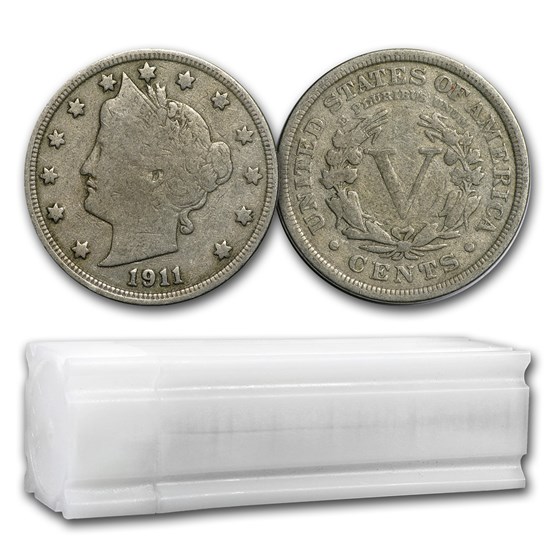 1883-1912 Liberty Head V Nickels 40-Coin Roll Avg Circ 1883-1912 Liberty Head V Nickels 40-Coin Roll Avg Circ